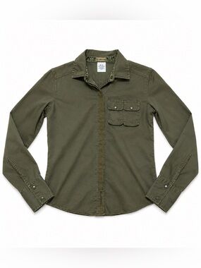 Billabong Olive Green Utility Snap Shirt 100% Cotton Medium